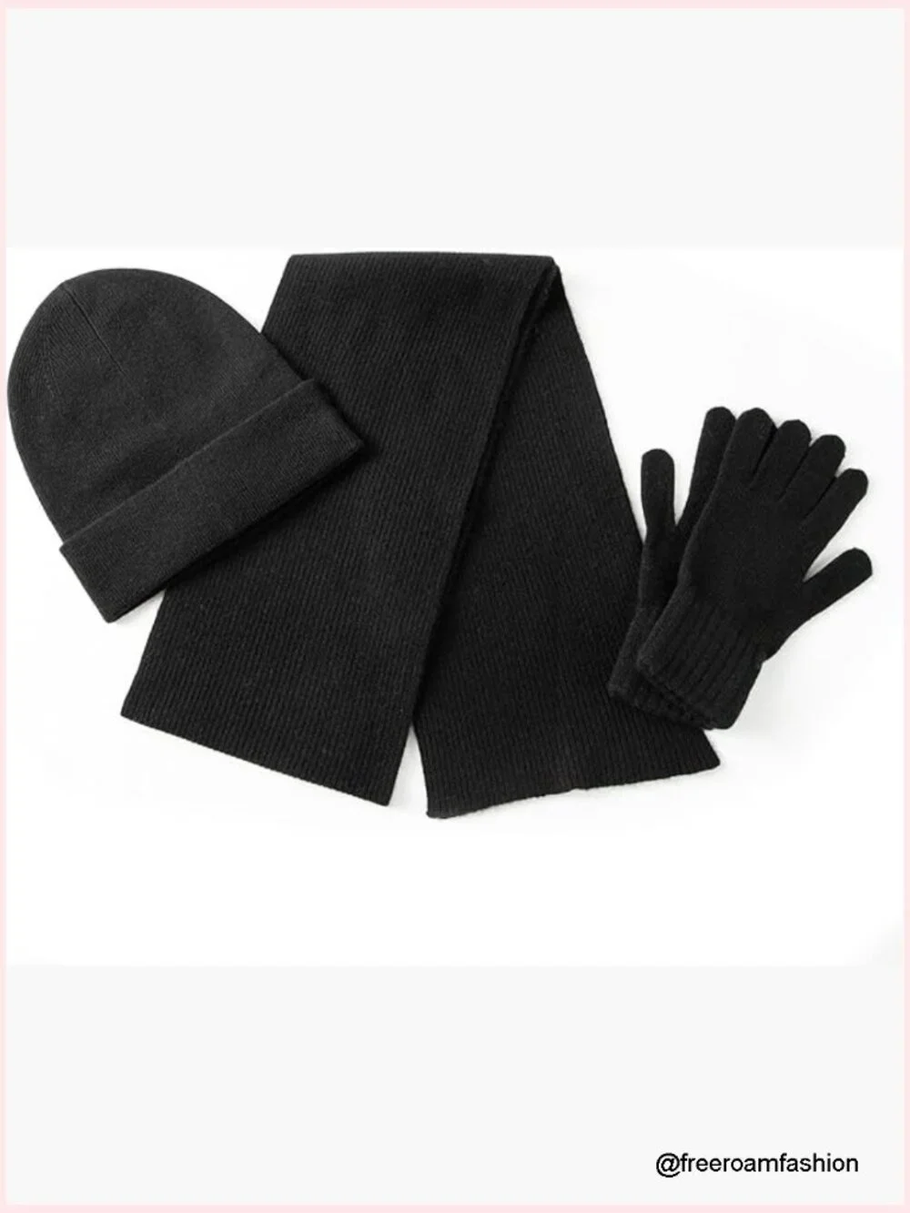 Luxury Cashmere Wool Scarf Hat Gloves Set in Gift Box